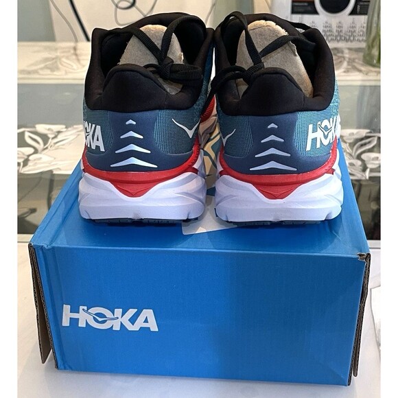 Hoka One One Clifton 8 Men’s 7 D Blue White Running Sneakers Athletic Shoes - Picture 2 of 7